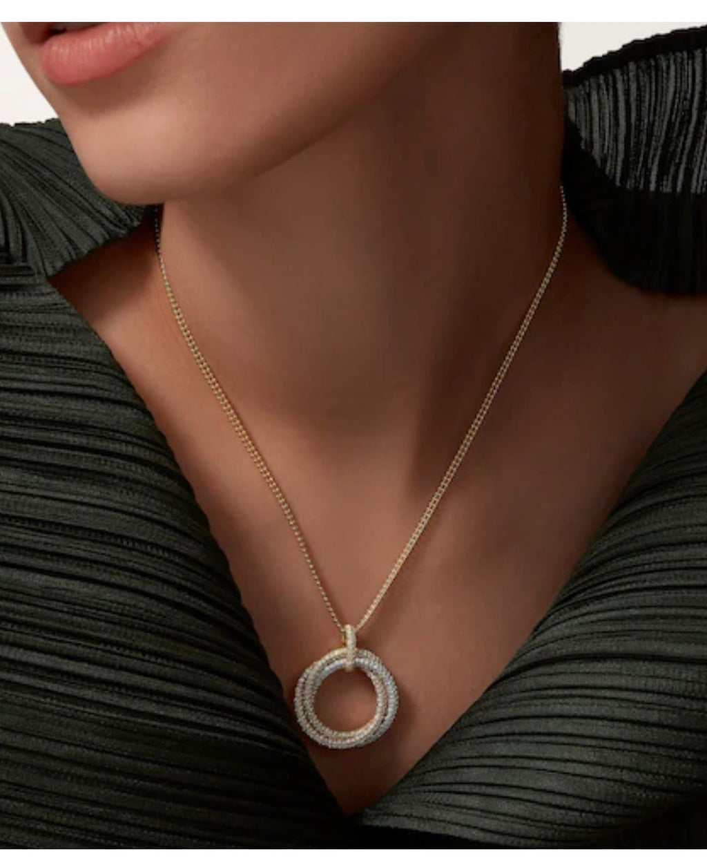 Cartier Mixed Gold and Diamond Trinity Necklace