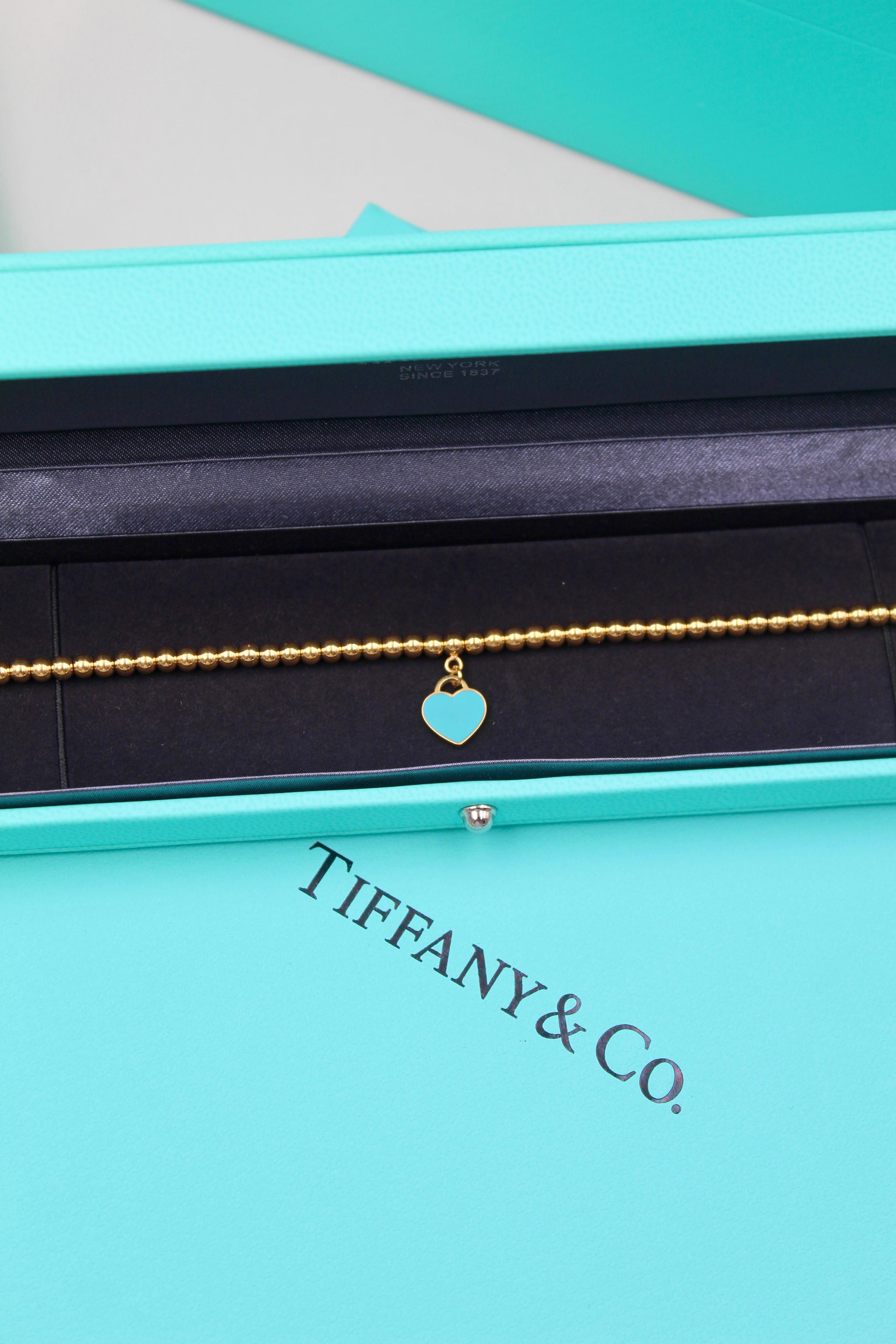 TIFFANY & CO Mini Heart Tag Bead Bracelet