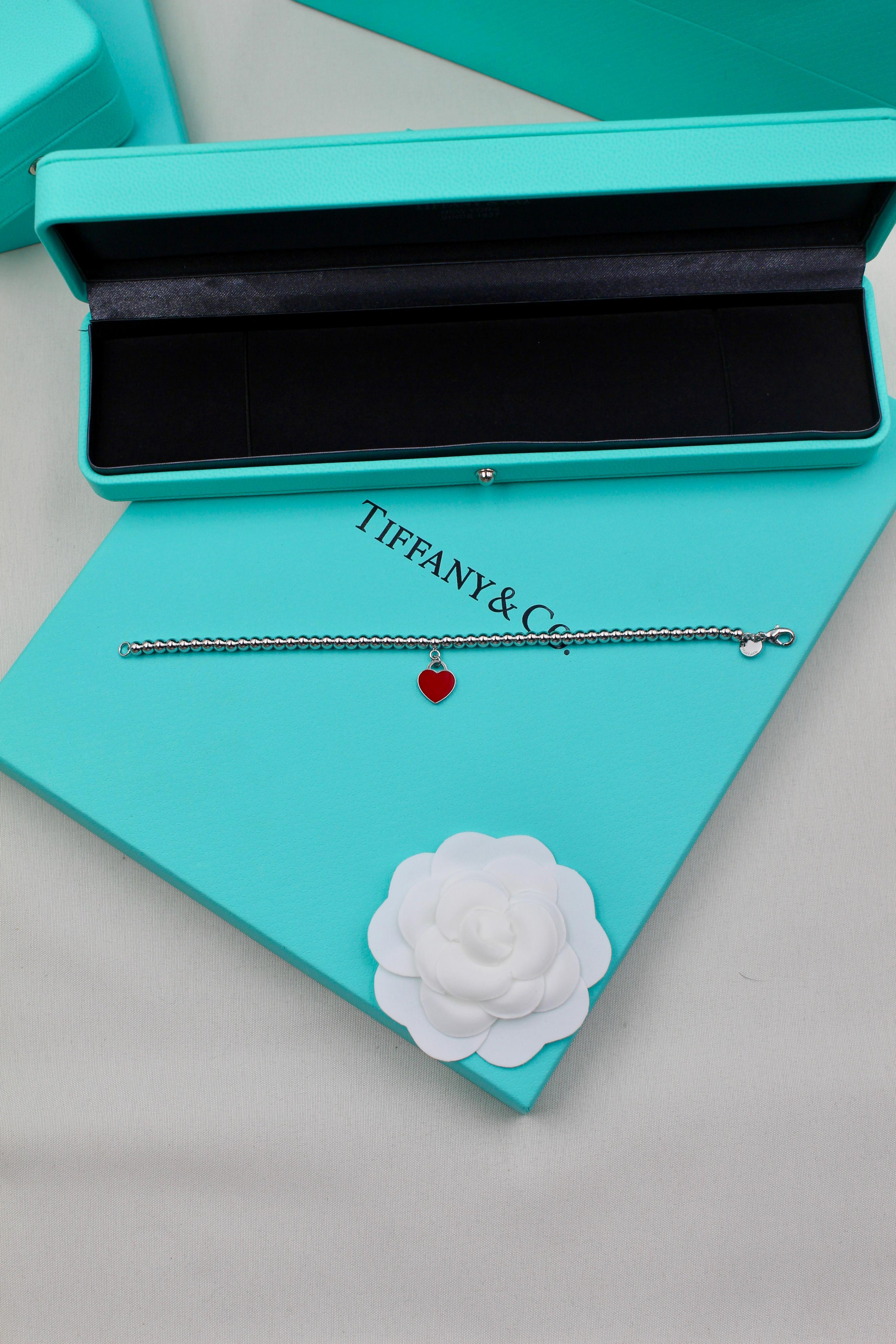 TIFFANY & CO Mini Heart Tag Bead Bracelet