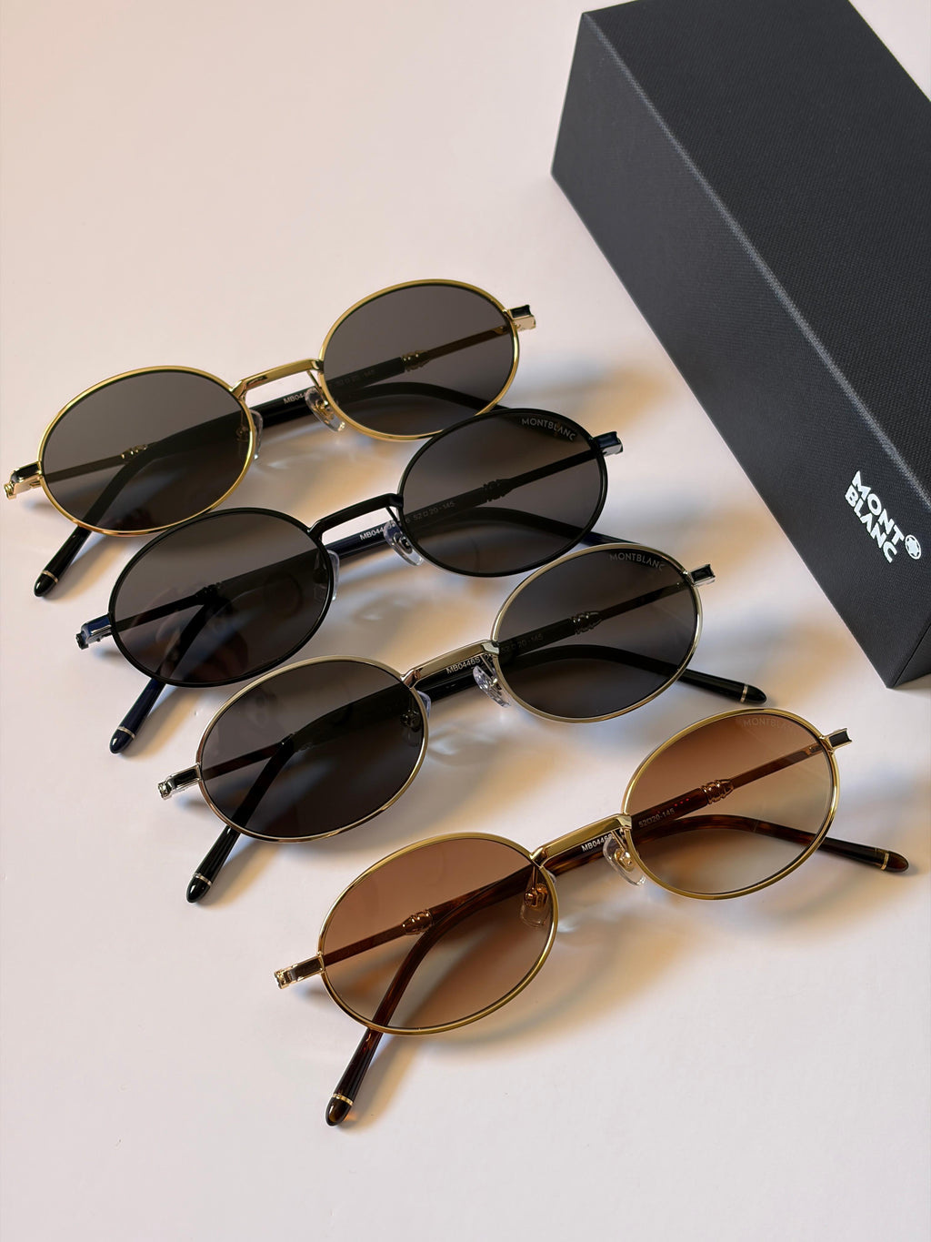 Montblanc raised-bridge round-frame sunglasses