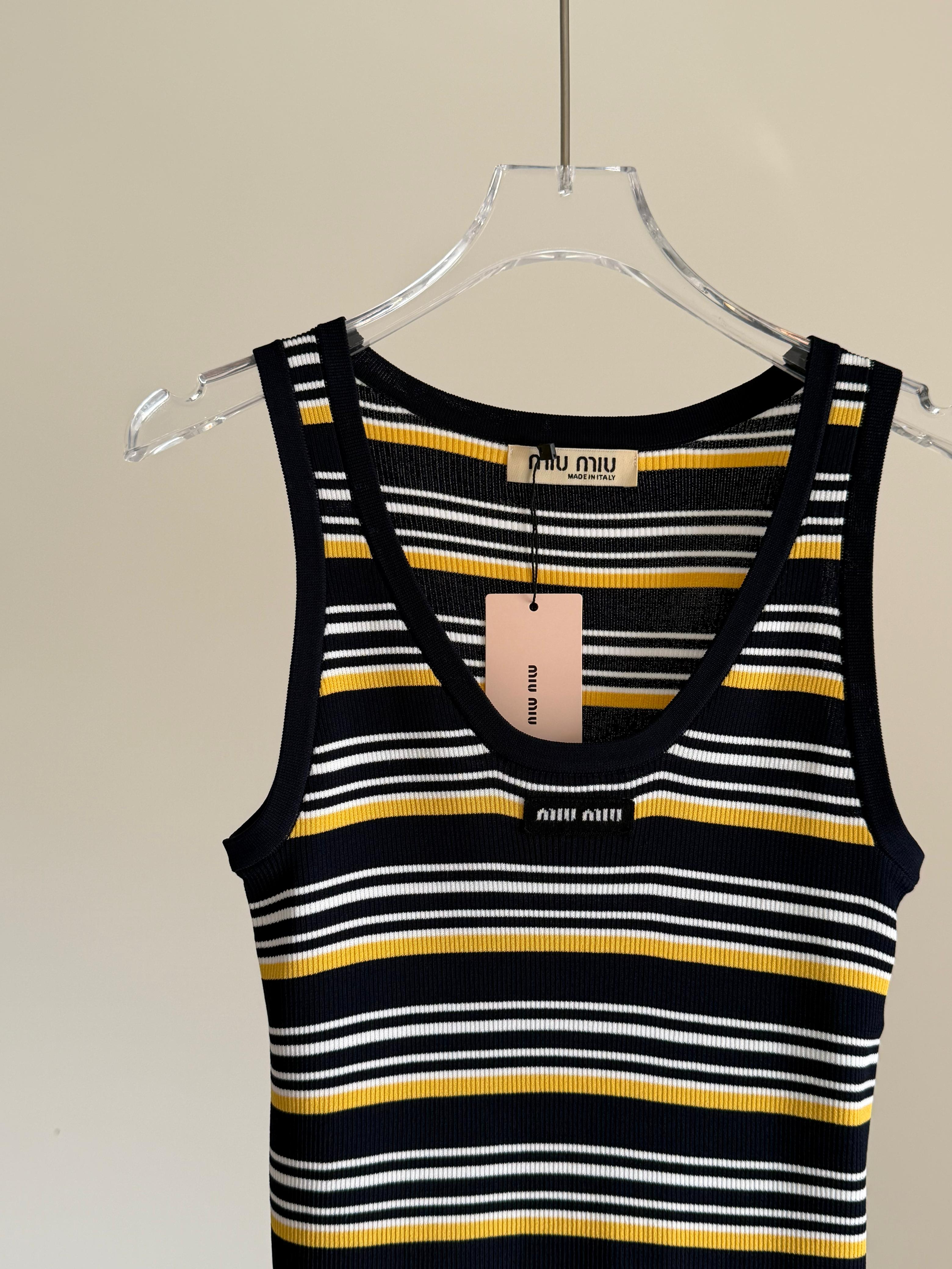 Miu Miu Cotton Stripe Tank Top