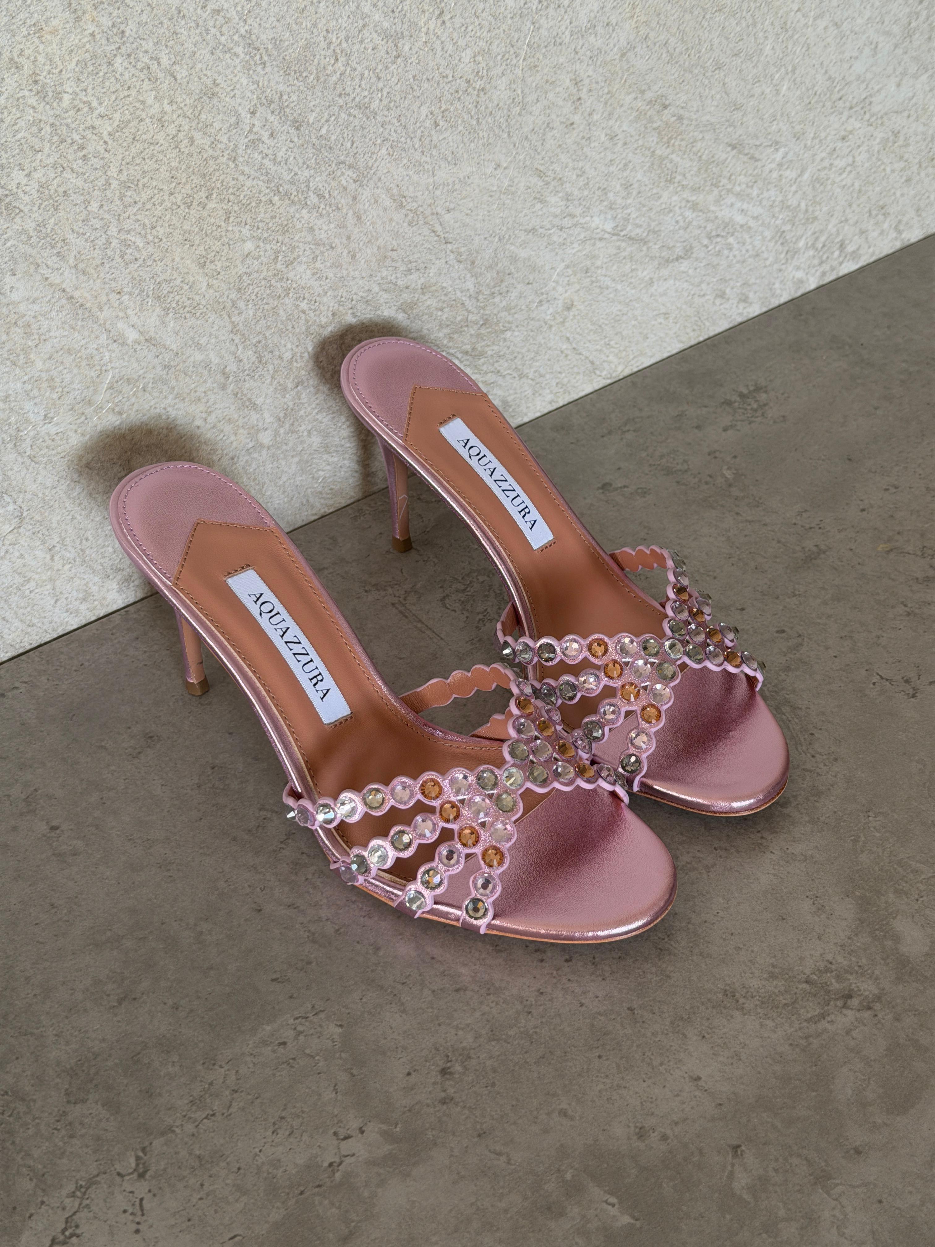 Aquazzura Embellished Tequila Mules 75