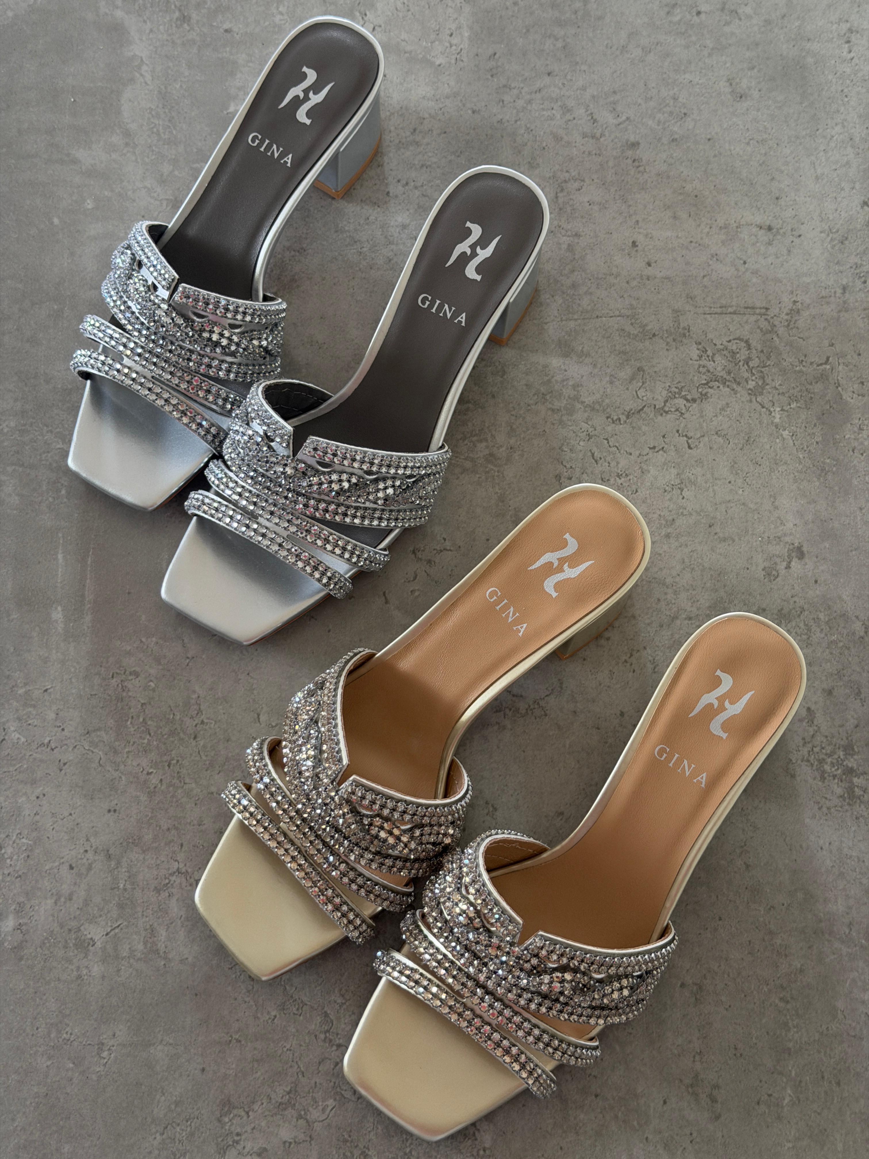 Gina Leather Embellished Roma Mules 35