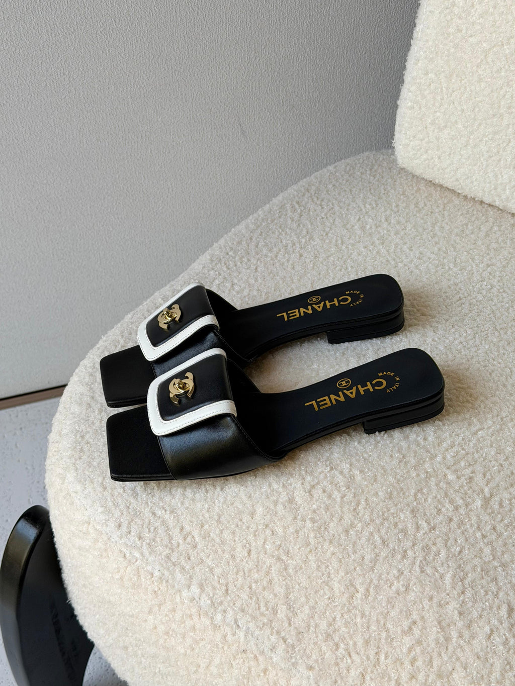 Chanel Lambskin Quilted Turnlock Flat