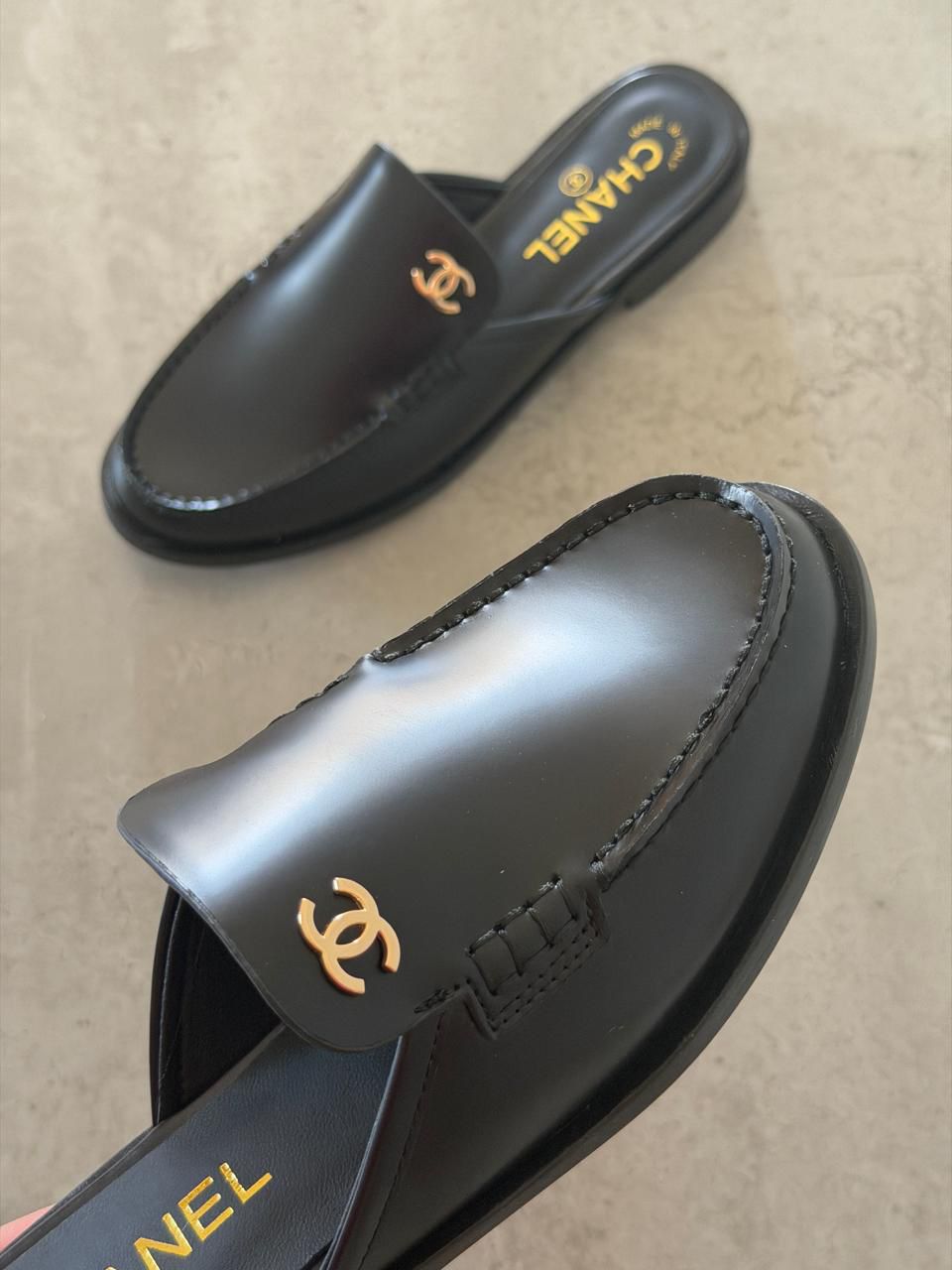 Chanel Mules in Black leather