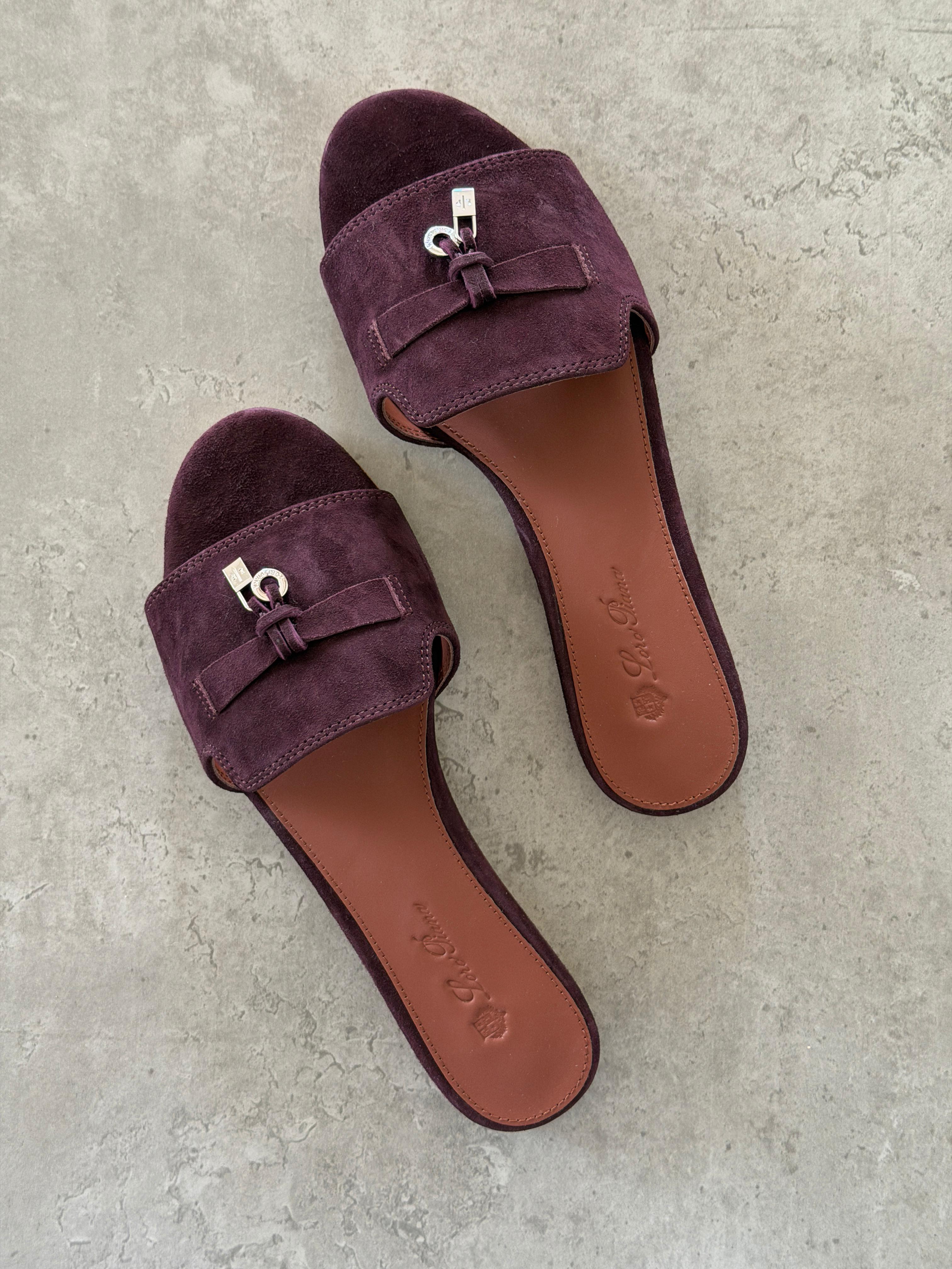 Loro Piana Summer Charms Sandals in Suede Goatskin