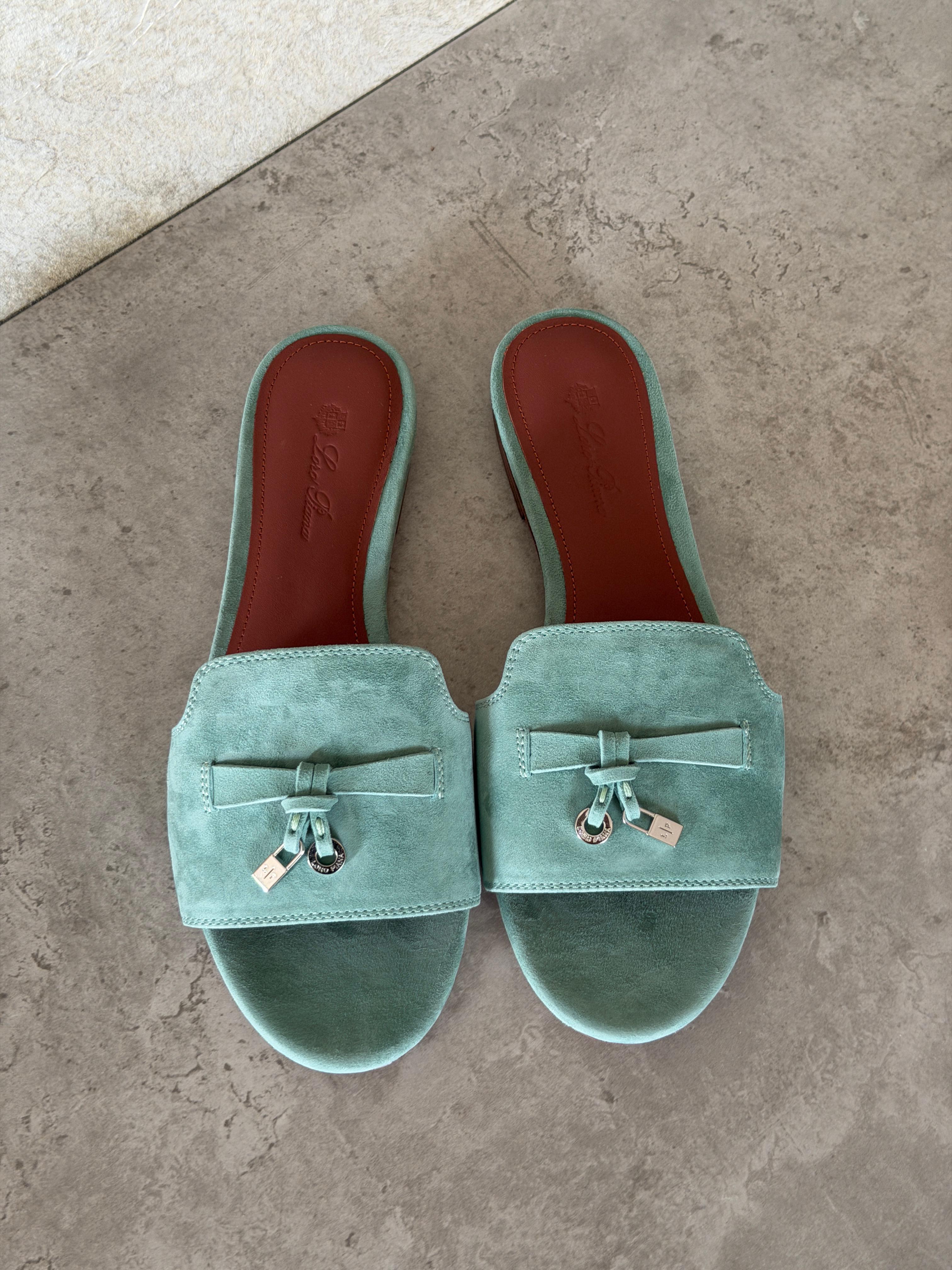 Loro Piana Summer Charms Sandals in Suede Goatskin