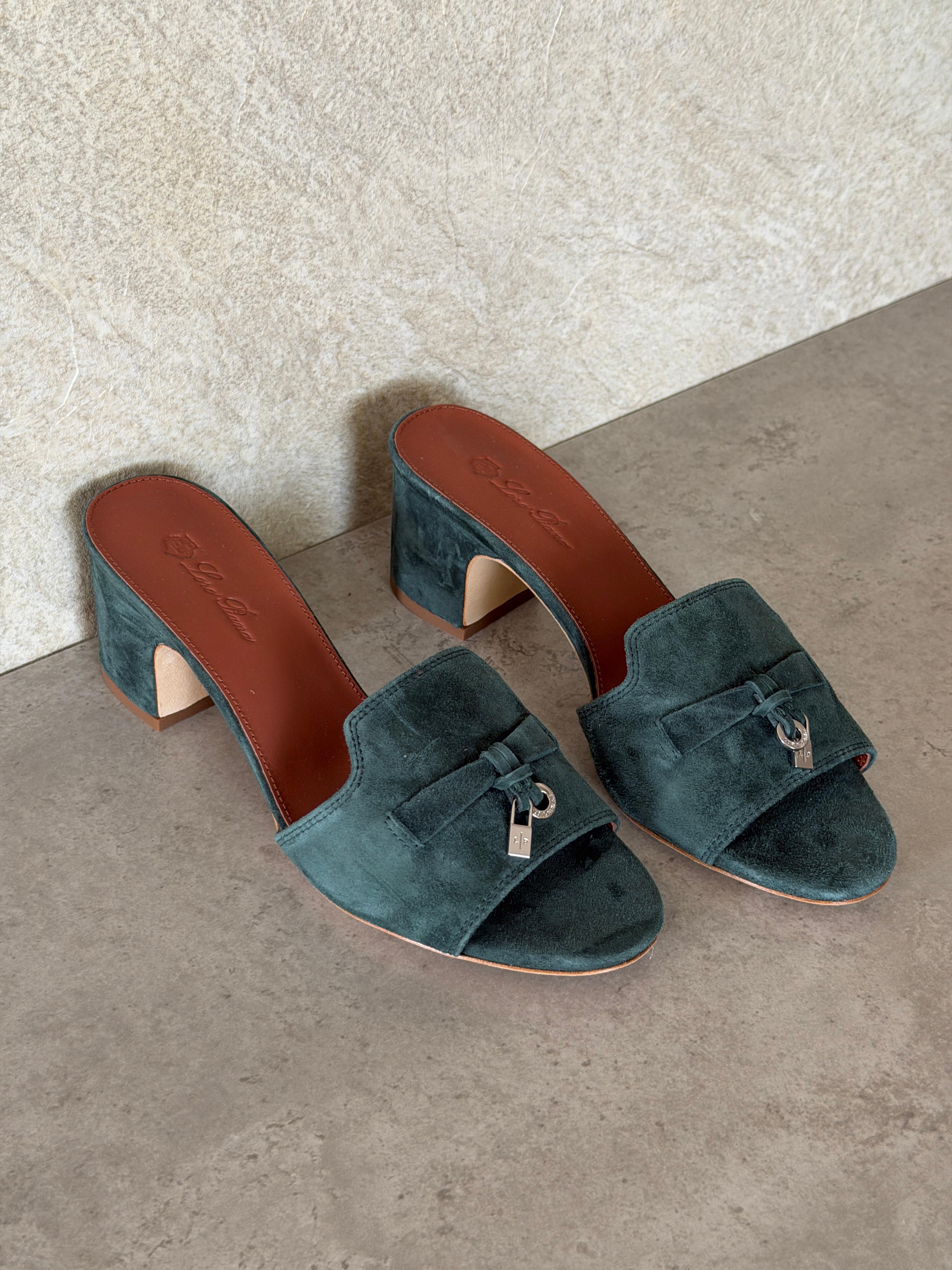 Loro Piana Summer Charms 55 Mule Sandals in Suede Goatskin