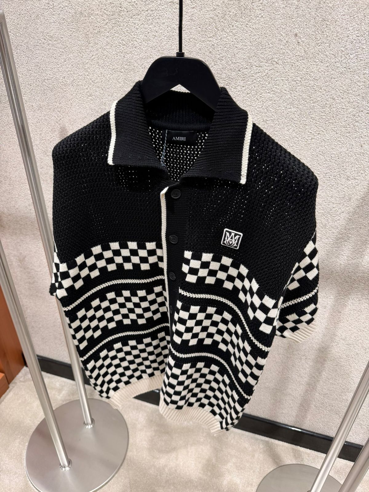 Amiri Checkered Mesh Wool shirt