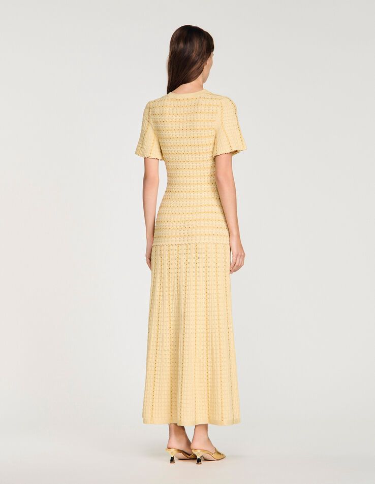 SANDRO Gold Rhinestone Maxi Dress