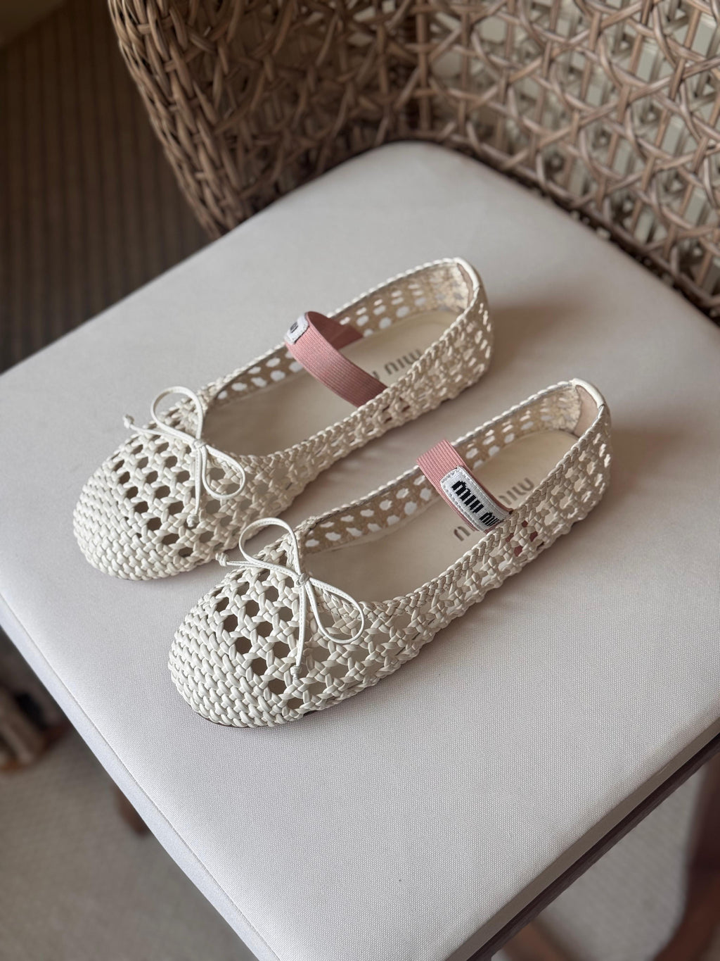 Miu Miu Woven nappa leather ballerinas