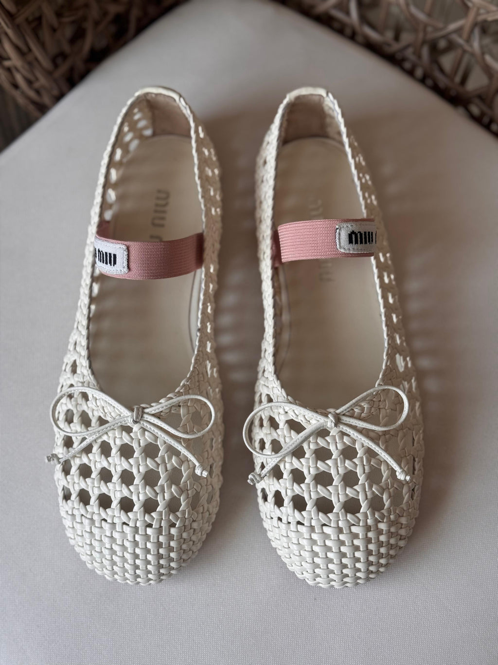 Miu Miu Woven nappa leather ballerinas