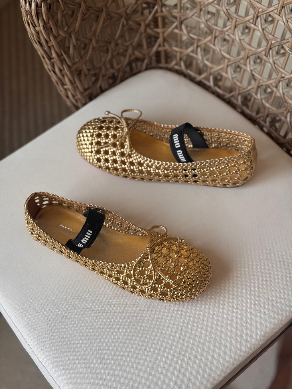 Miu Miu Woven nappa leather ballerinas