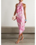 Pucci Pink Marmo-print Asymmetrical Dress