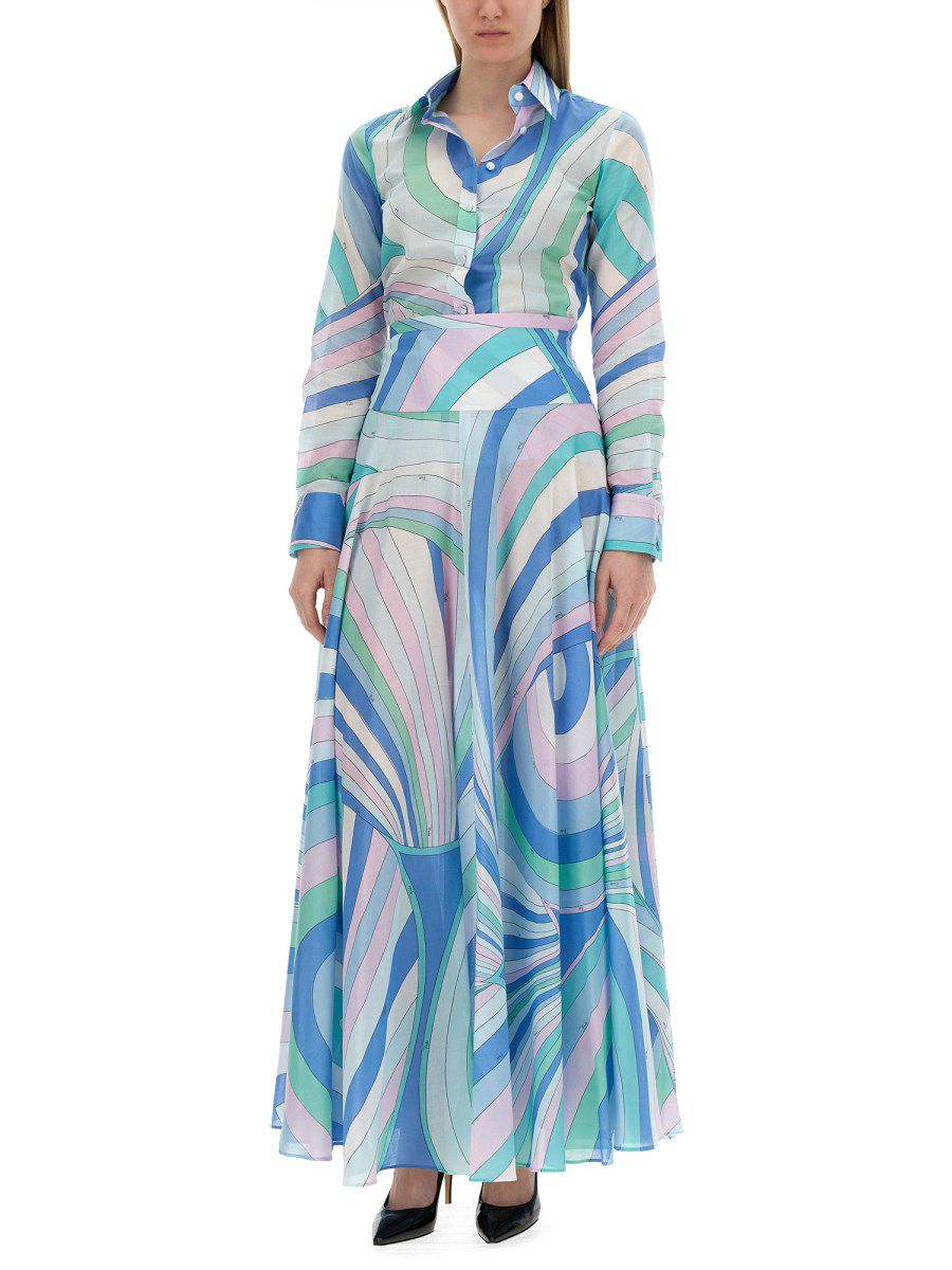 Pucci Blue Iride-print Shirt