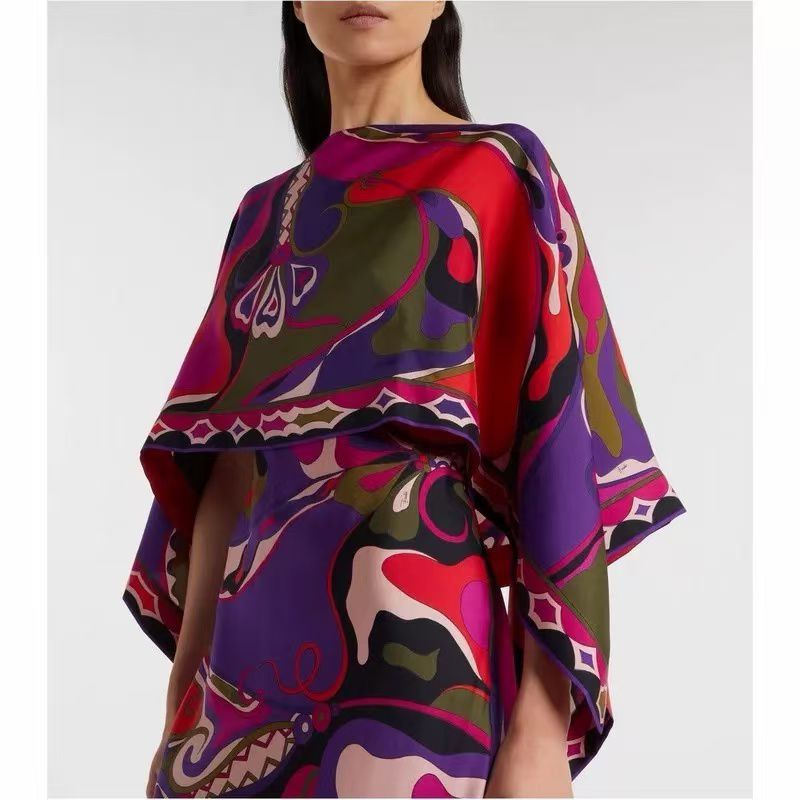 Buy Pucci Pink Orchidee-print Cape Maxi Dress