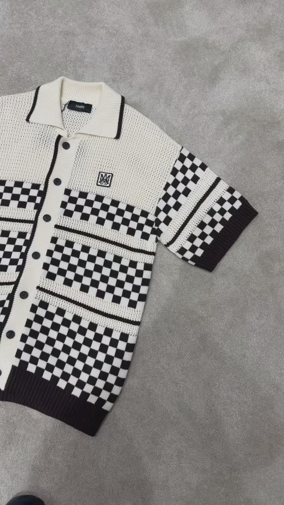 Amiri Checkered Mesh Wool shirt